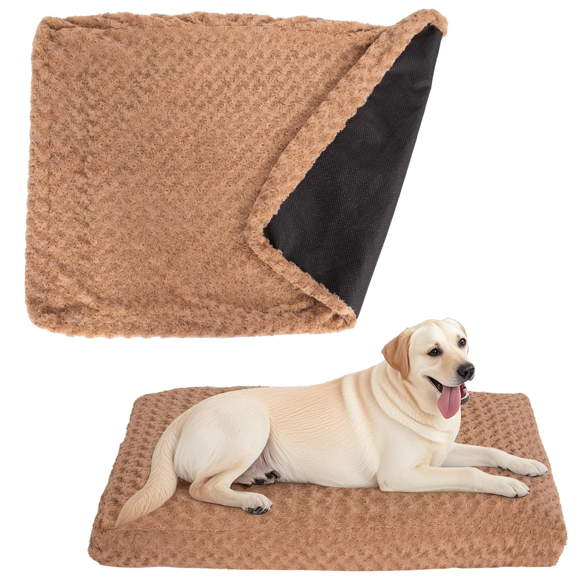 BLVOTKRO housse lit chien velours rose: douceur luxueuse et lavage facile.