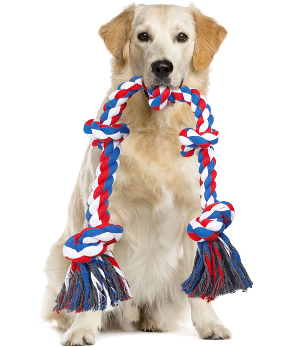 Corde Bmag, jouet chien durable à 5 noeuds, parfait pour les jeux de traction.