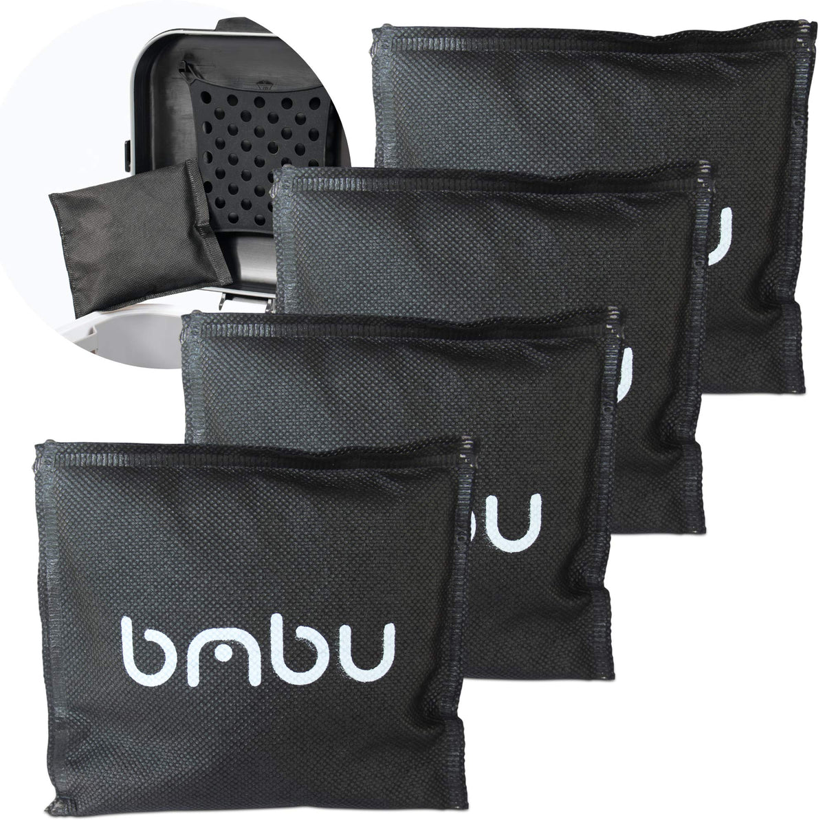 bmbu sac charbon bambou lot 4 neutralise les odeurs dans les boîtes.