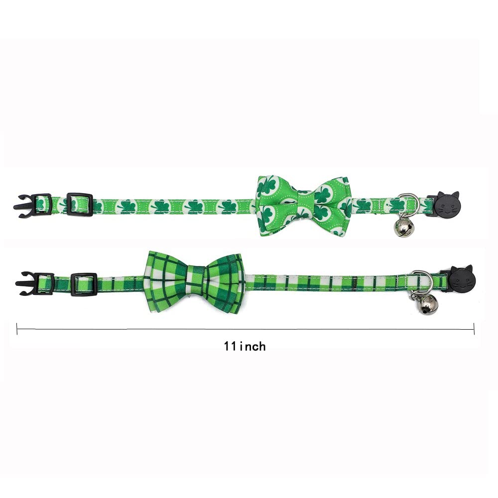 Bnibol collier noeud-double vert plaid cloche pour repérer facilement.
