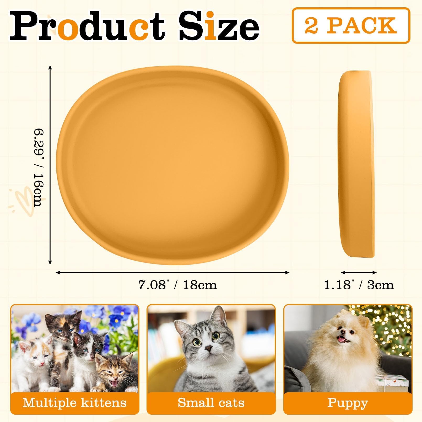 BNOSDM assiette silicone chat, vue face, bol anti-derapant pour repas sans glissement