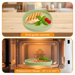 BNOSDM assiette silicone durable et flexible, réduction du bruit lors des repas.