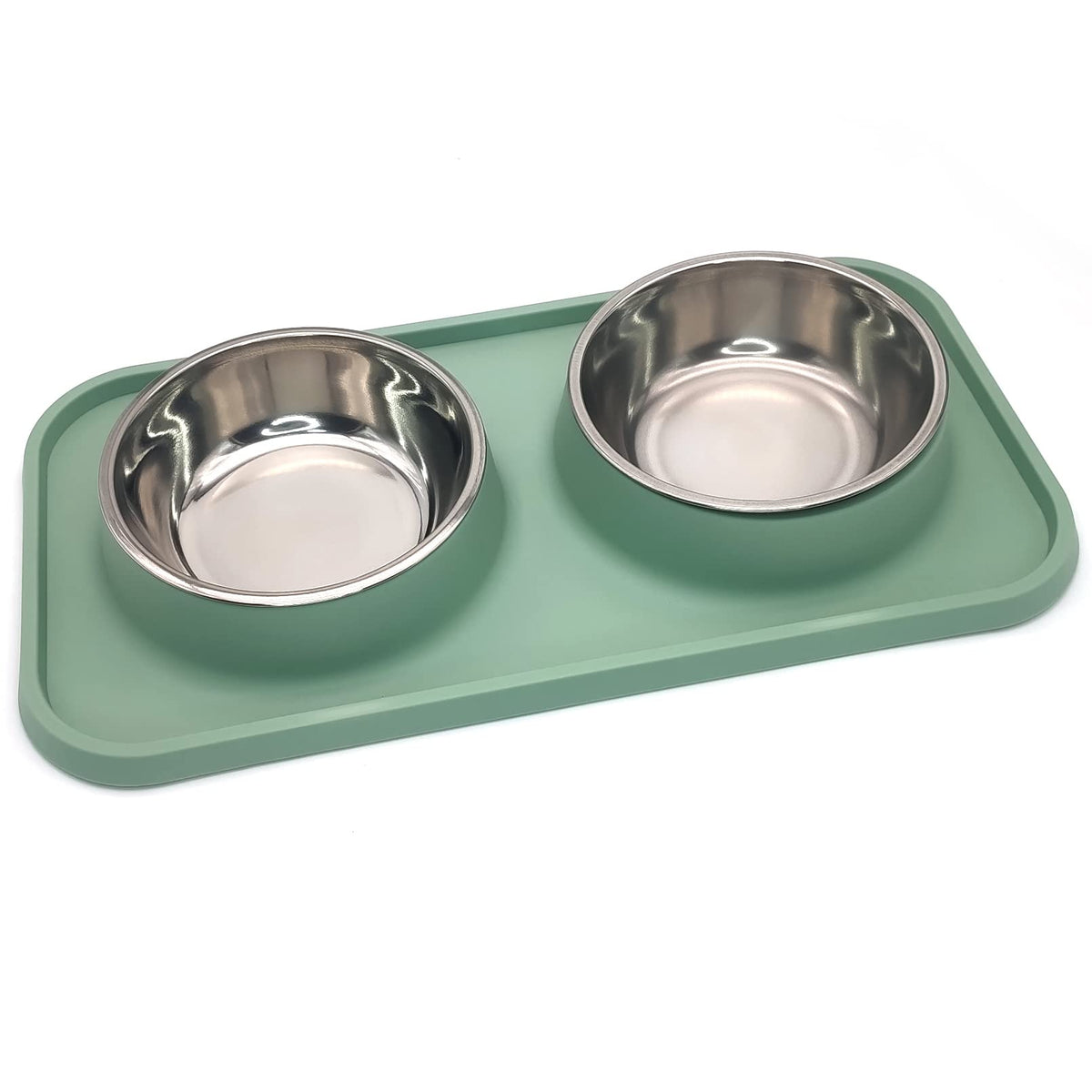 BNOSDM gamelles doubles en inox pour chien et chat, repas séparés et hygiène facilitée.