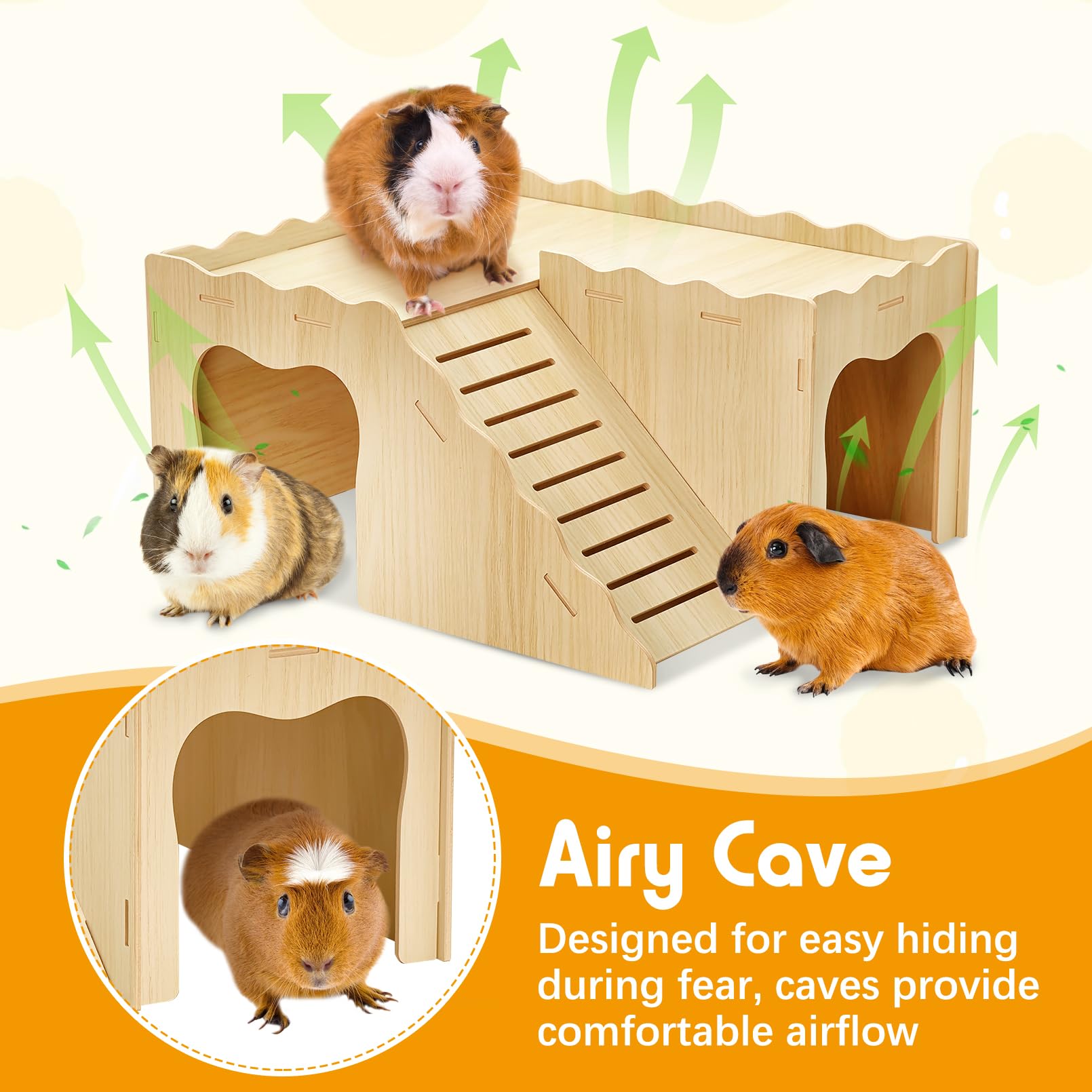 BNOSDM habitat cochon-d-inde dimensions 40x36x20 cm, adaptees