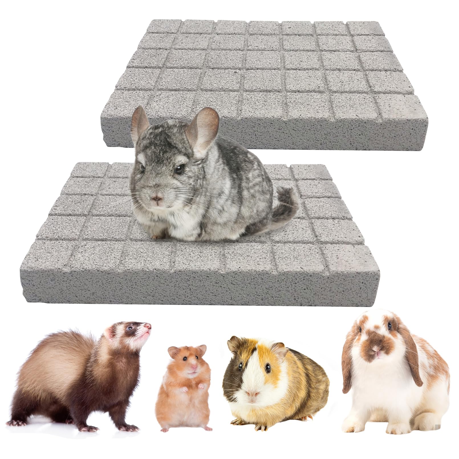 BNOSDM pad-griffes chinchilla en pierre de lave blanche pour entretenir les griffes.