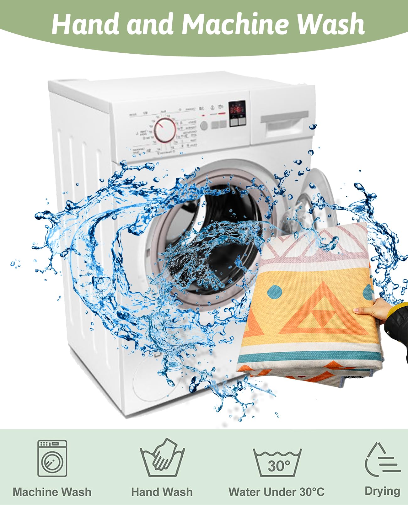 BNOSDM tapis entretien simple — résiste au lavage répété.
