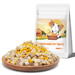 BNYEE 3-en-1 poulet, canard et jaune d'œuf, friandises lyophilisées emballage portable.