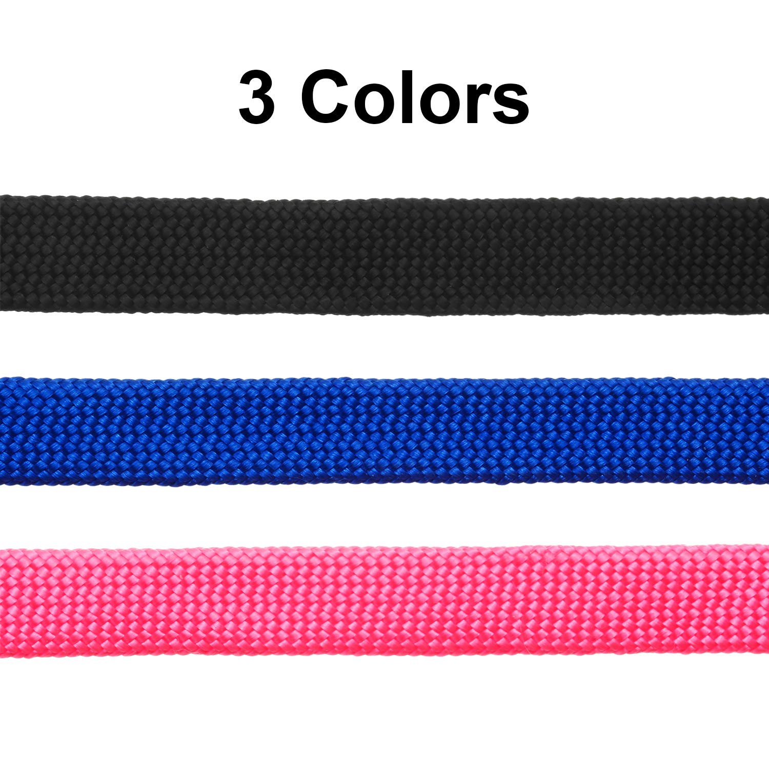 Boucles Boao en noir, bleu et rose pour différentes applications de toilettage.