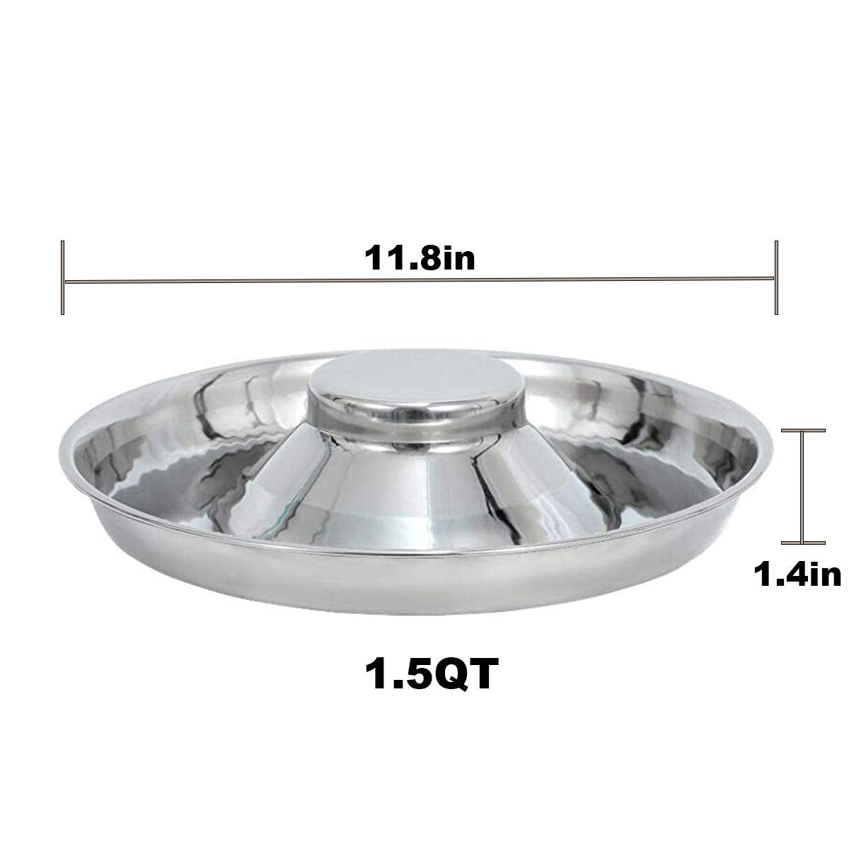 BobbyPet bol inox avec pilier central conique, distribution uniforme.