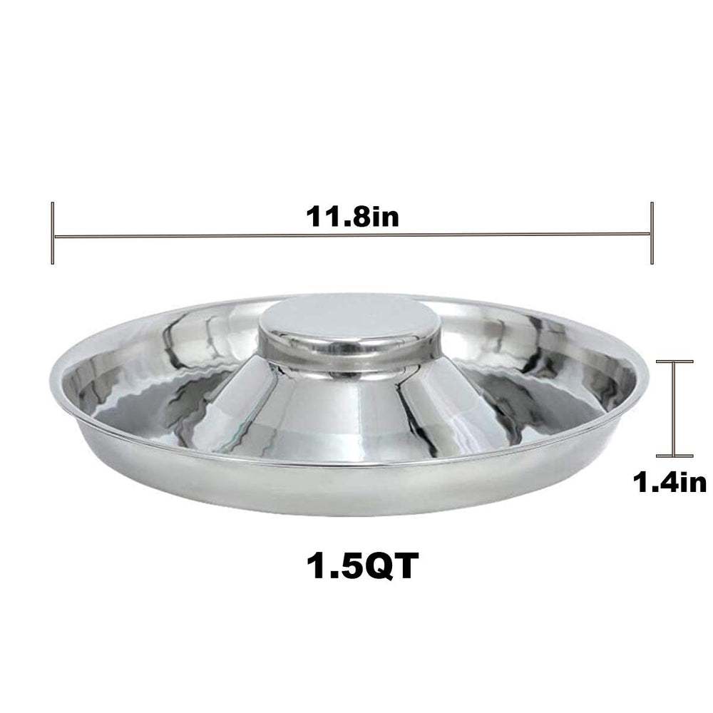 BobbyPet bol inox avec pilier central conique, distribution uniforme.