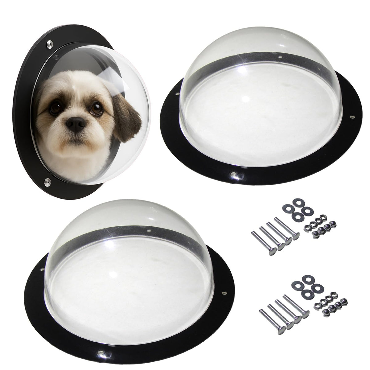 BobbyPet Fenêtre dôme vue claire, parfait pour chien et chat, pack deux