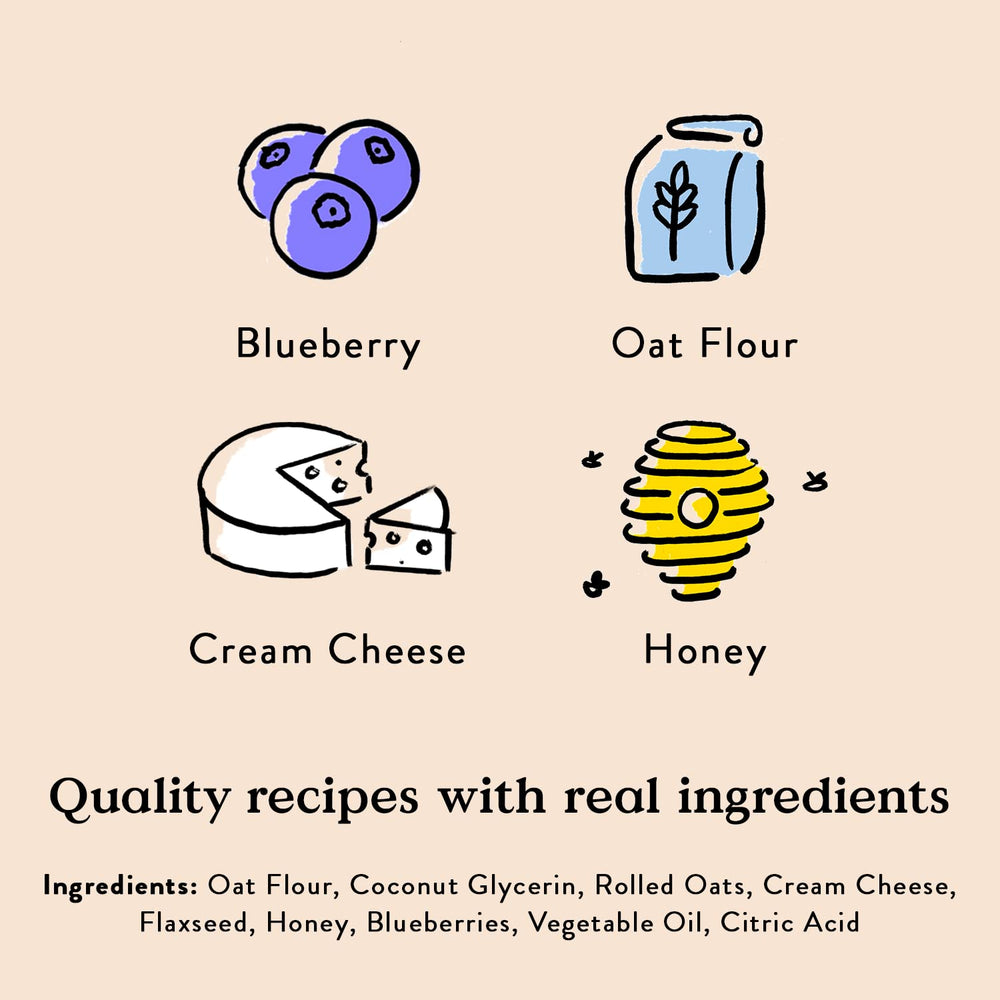 Gros plan sur la texture douce des bouchées Bocce's Berries & Cream