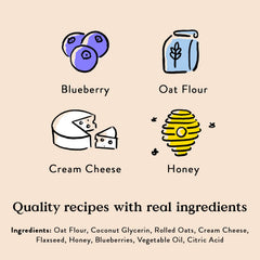 Gros plan sur la texture douce des bouchées Bocce's Berries & Cream