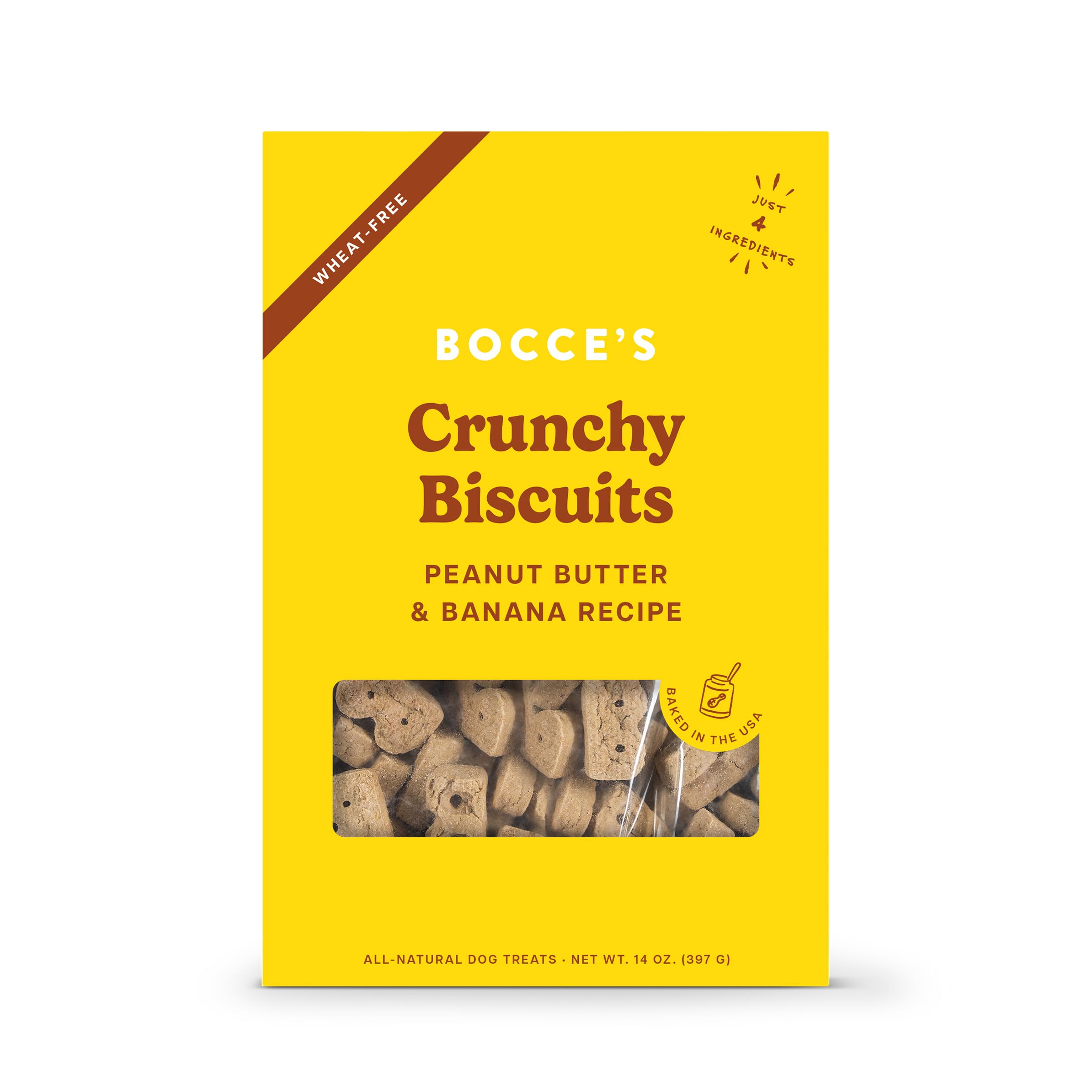 Bocce's Bakery biscuits beurre cacahuète banane – snack croustillant pour chien sans gluten