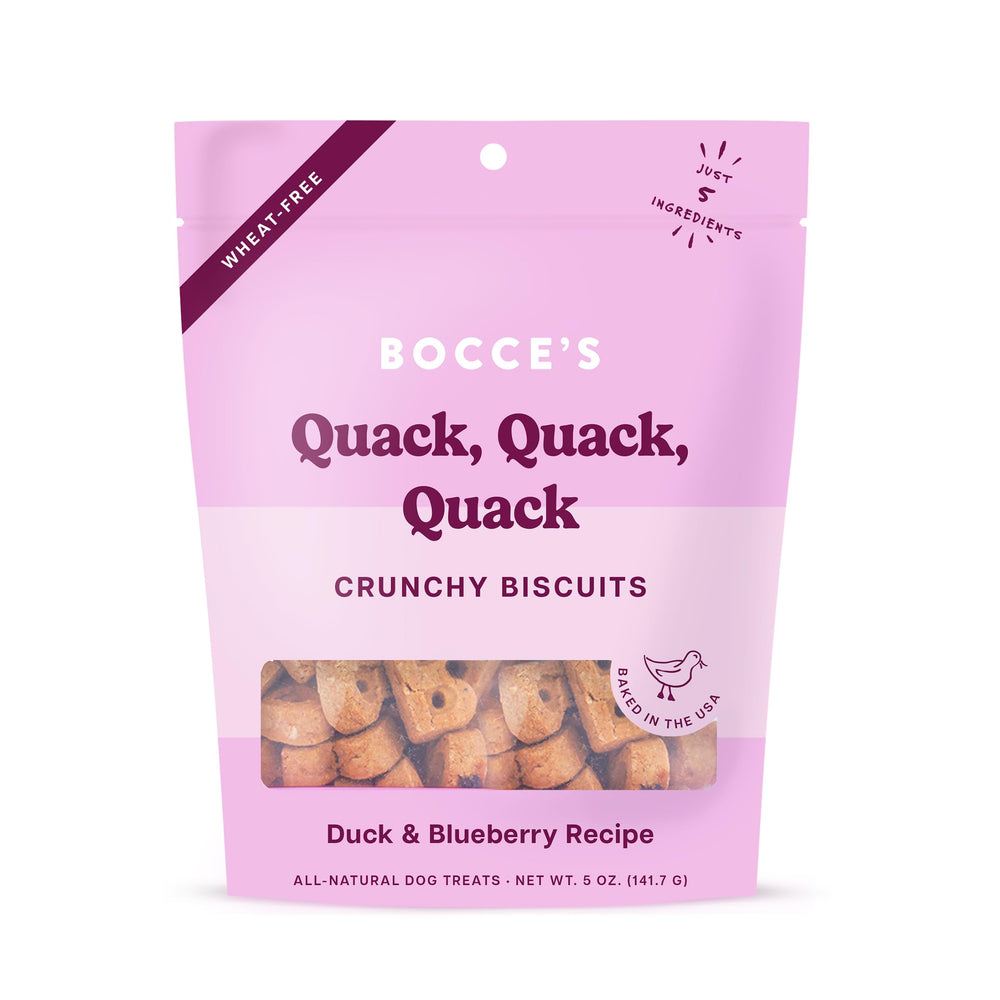 Bocce’s Bakery – biscuits canard et myrtille, croquant idéal pour l’entraînement.