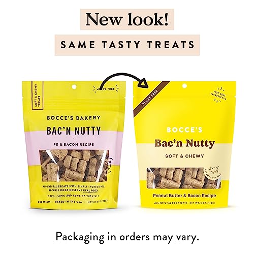 Friandise Bocce's Bakery Bac'n Nutty sans gluten, encas quotidien pour chien.