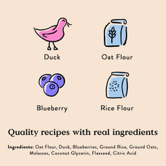Bocce's Bakery ingrédients naturels: friandise sans céréales idéale pour une alimentation équilibrée.