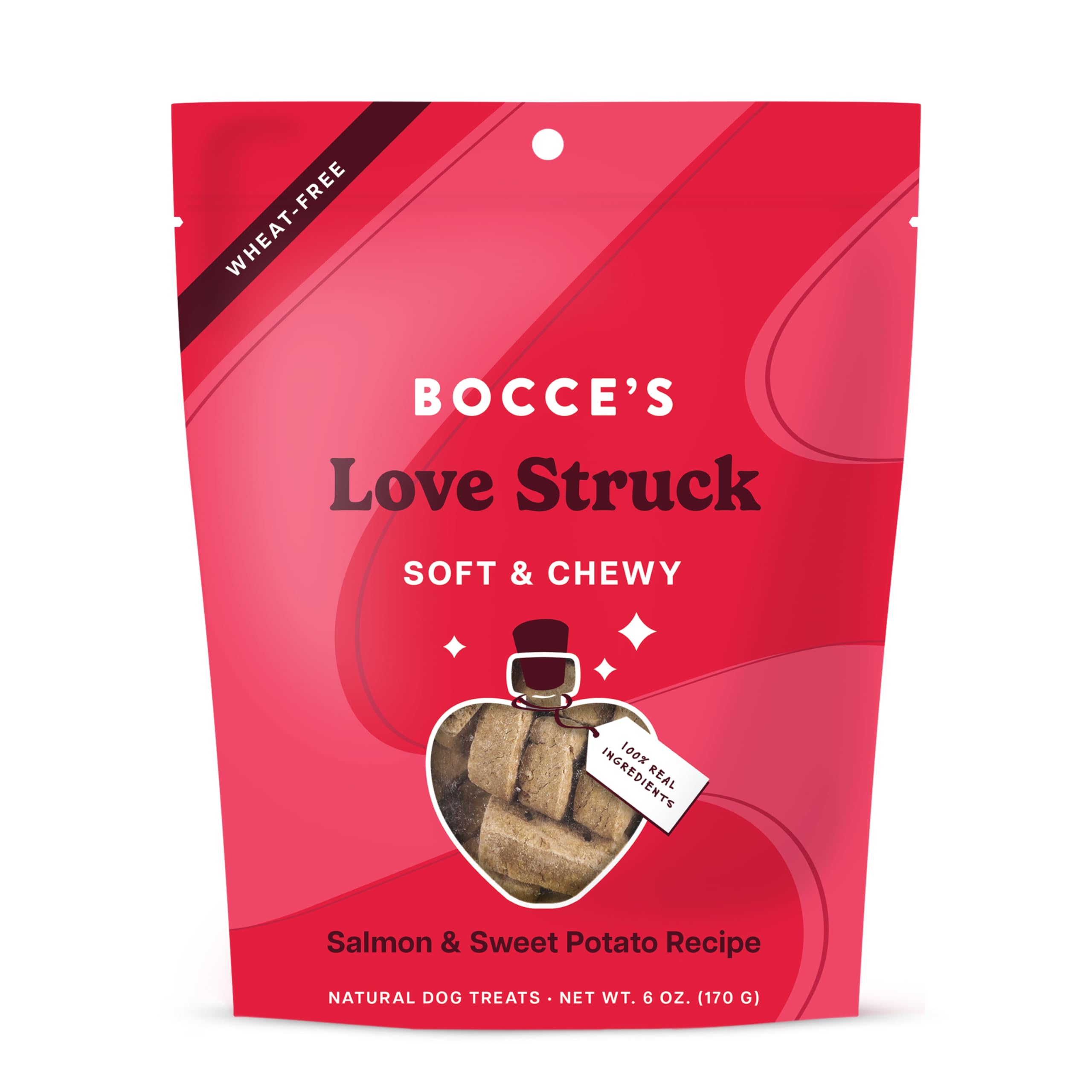 Friandises coeurs Bocce's Love Struck pour chien, récompense tendre.