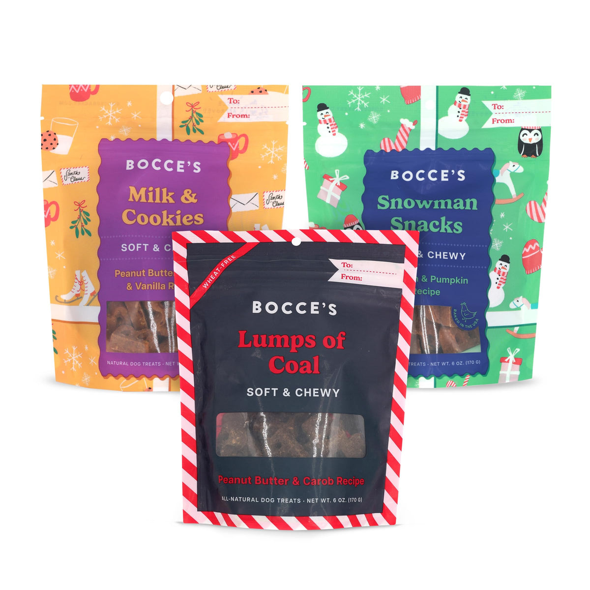 Coffret Bocce's Bakery, emballage festif pour chiens, idéal pour les cadeaux.