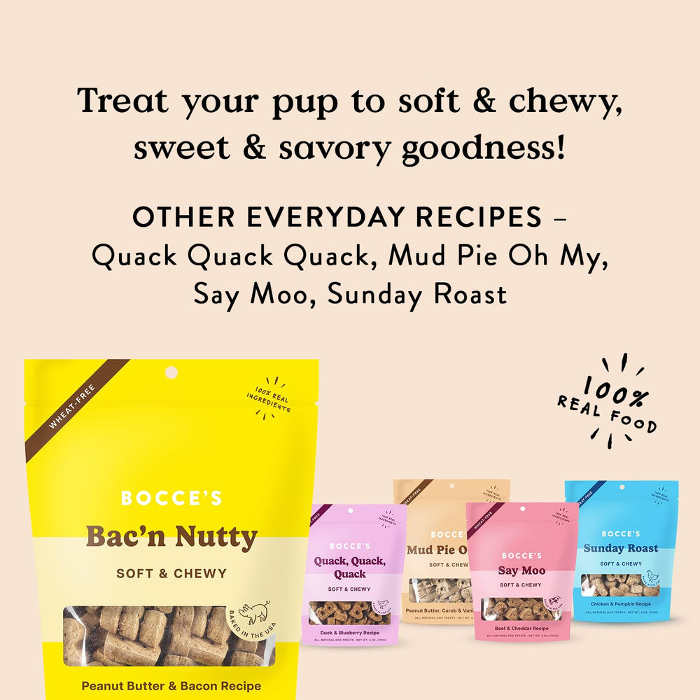 Portion pratique Bocce's Bakery Bac'n Nutty de 6 oz pour sorties.