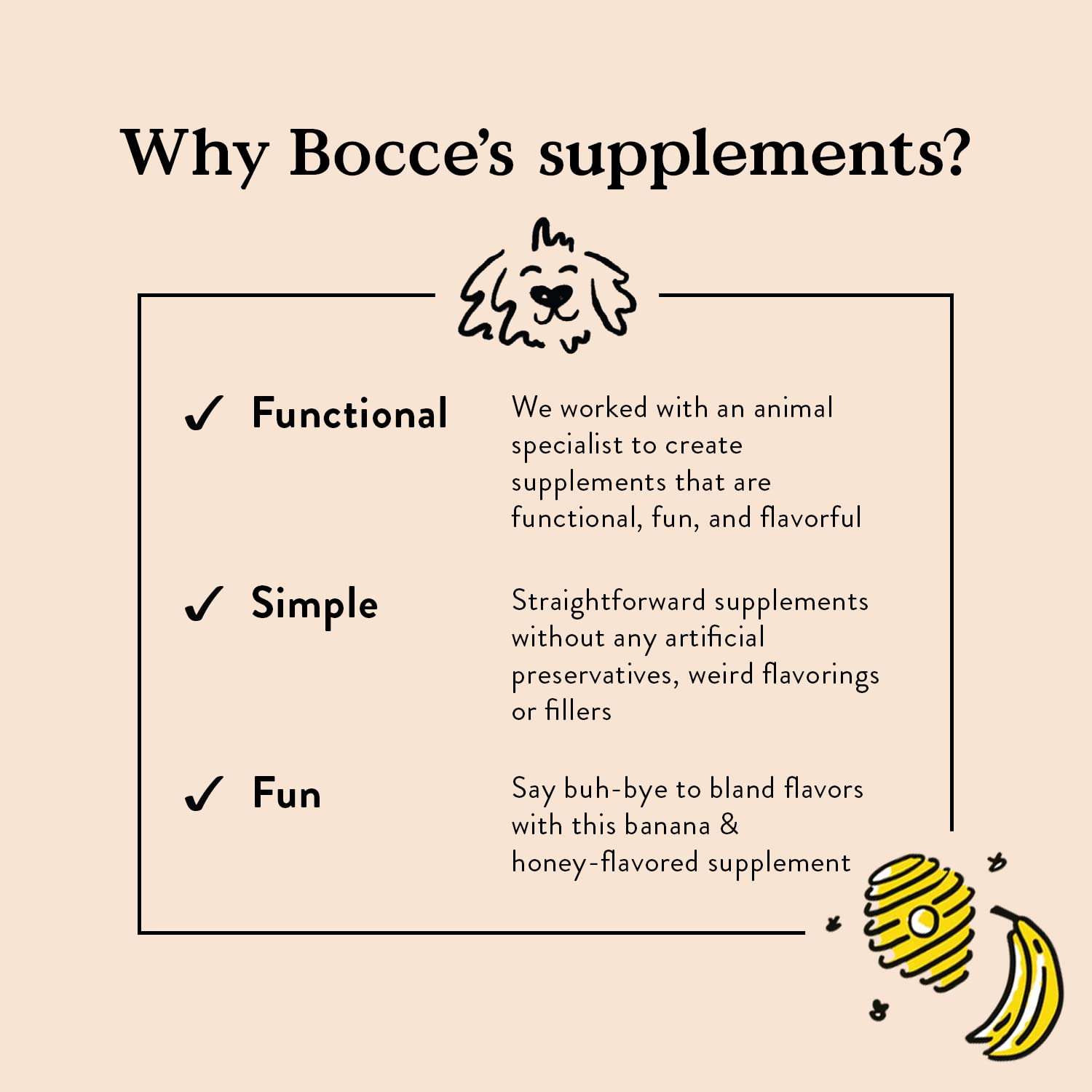 Sans blé, maïs et soja, ingrédients simples et naturels Bocce's.