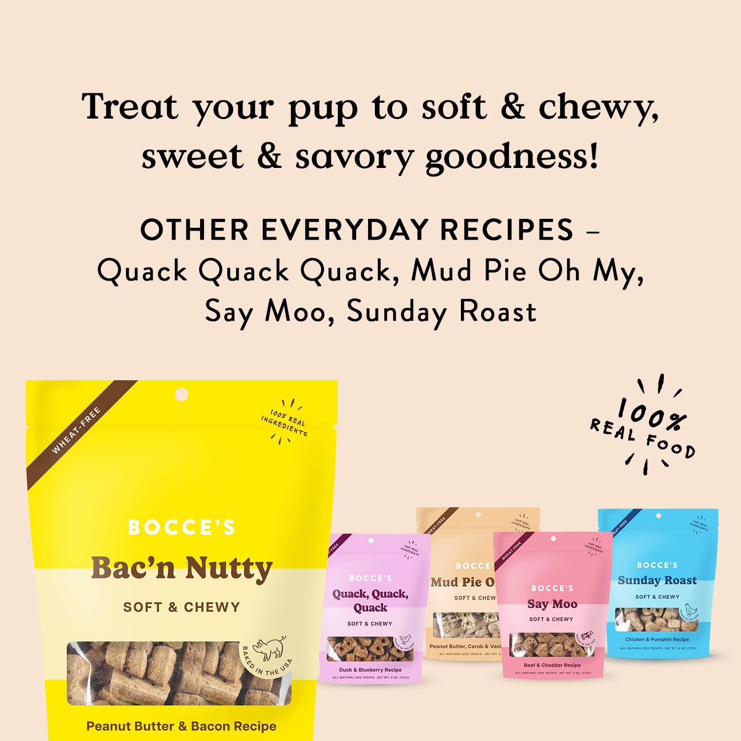 Friandises sans gluten Bocce's Bakery adaptées aux chiens sensibles