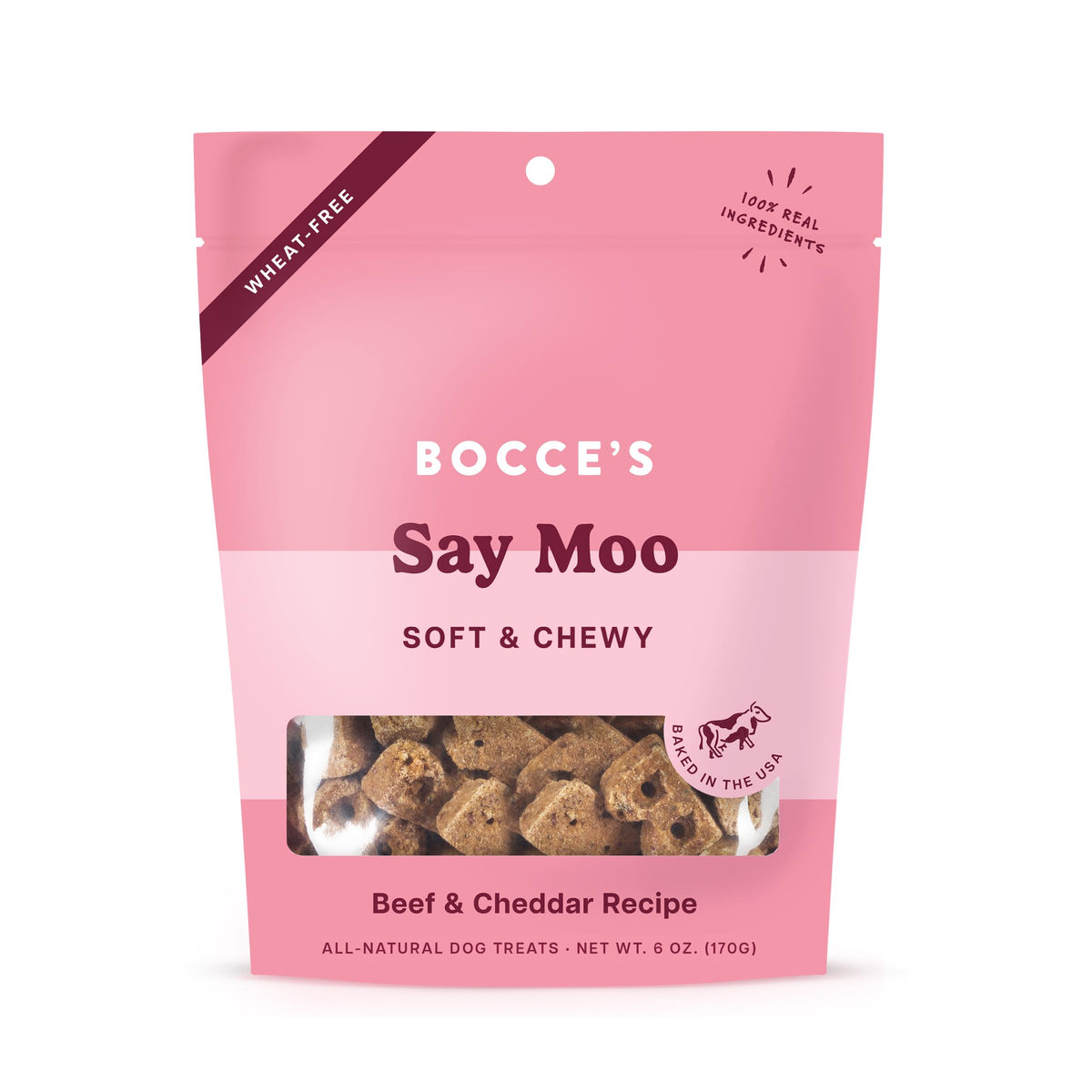 Friandise Bocce’s Say Moo boeuf et cheddar, texture tendre et appétissante pour chiens
