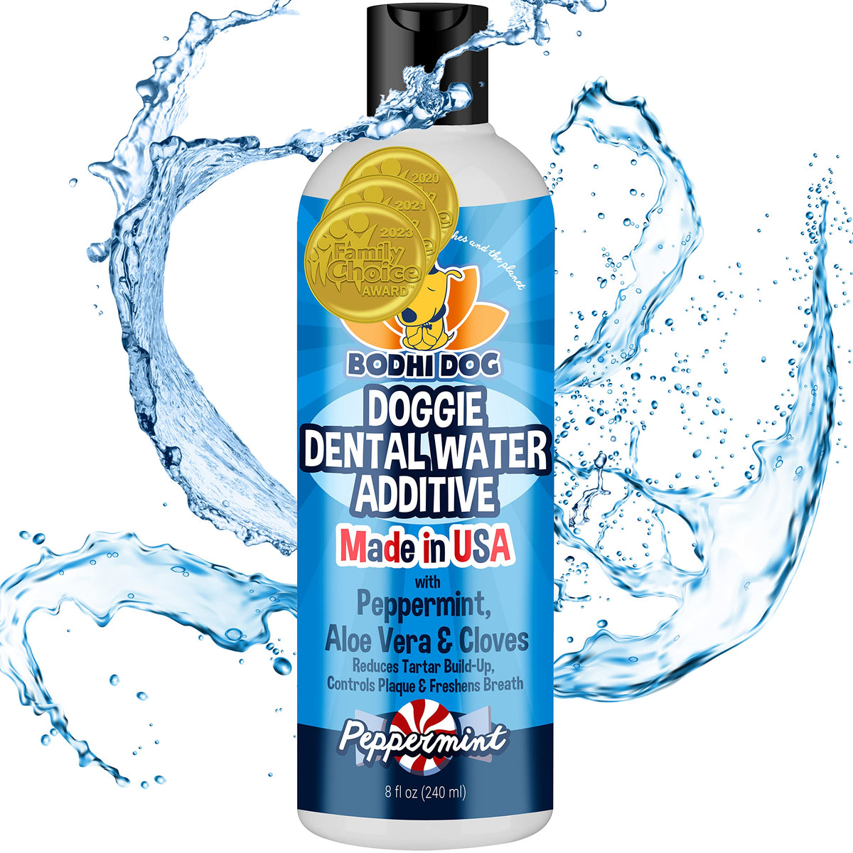 Bodhi Dog additif-eau-dentifiante menthe — bouteille prête à l’emploi pour soin buccal.