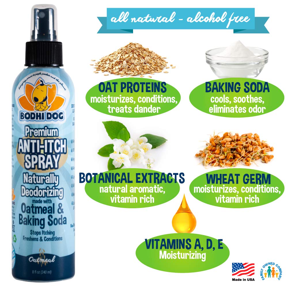 Bodhi Dog Itch Relief Spray avec arôme pomme léger et agréable.