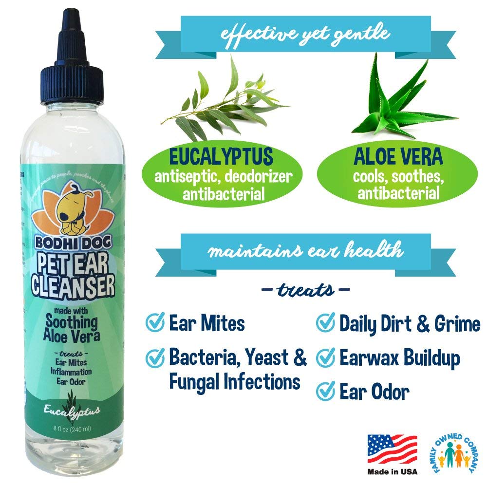 Utilisation quotidienne douce de Bodhi Dog Ear Cleaner adaptée chiens et chats.