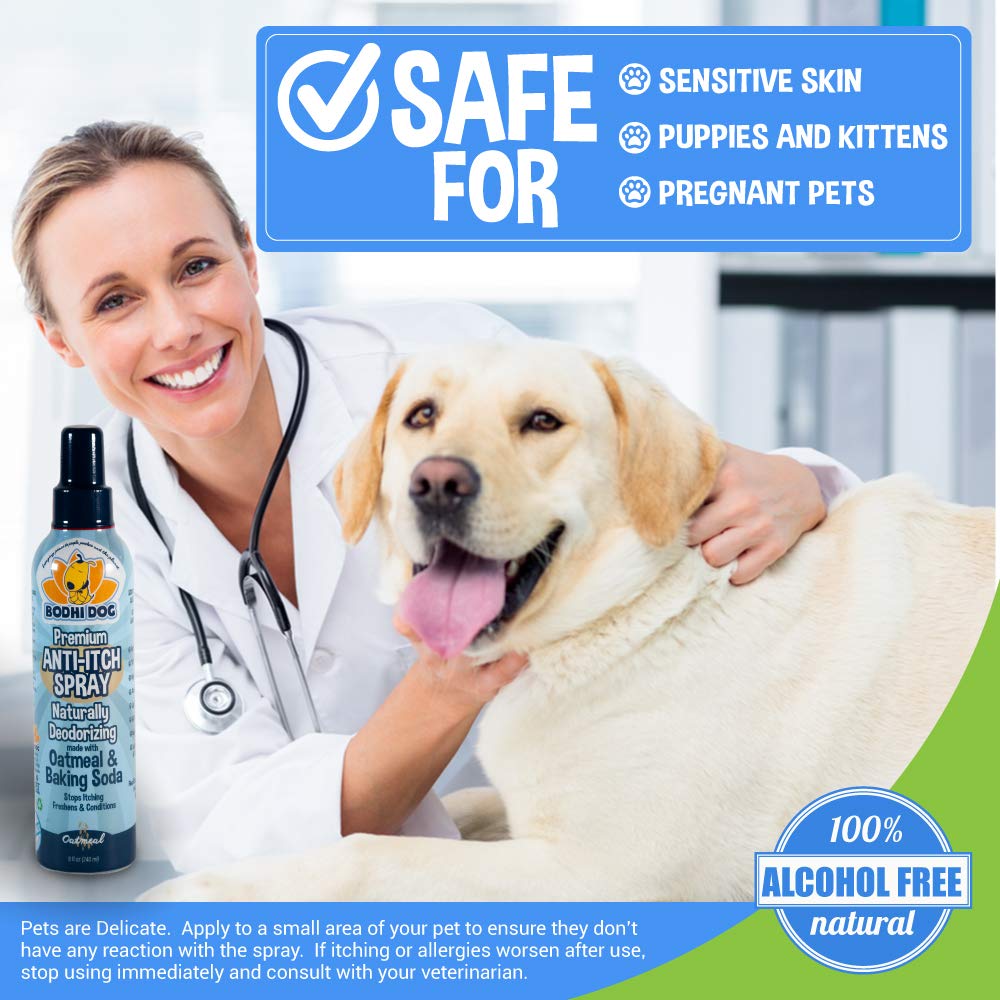 Bodhi Dog Itch Relief Spray emballage recyclable, fabriqué aux États-Unis.