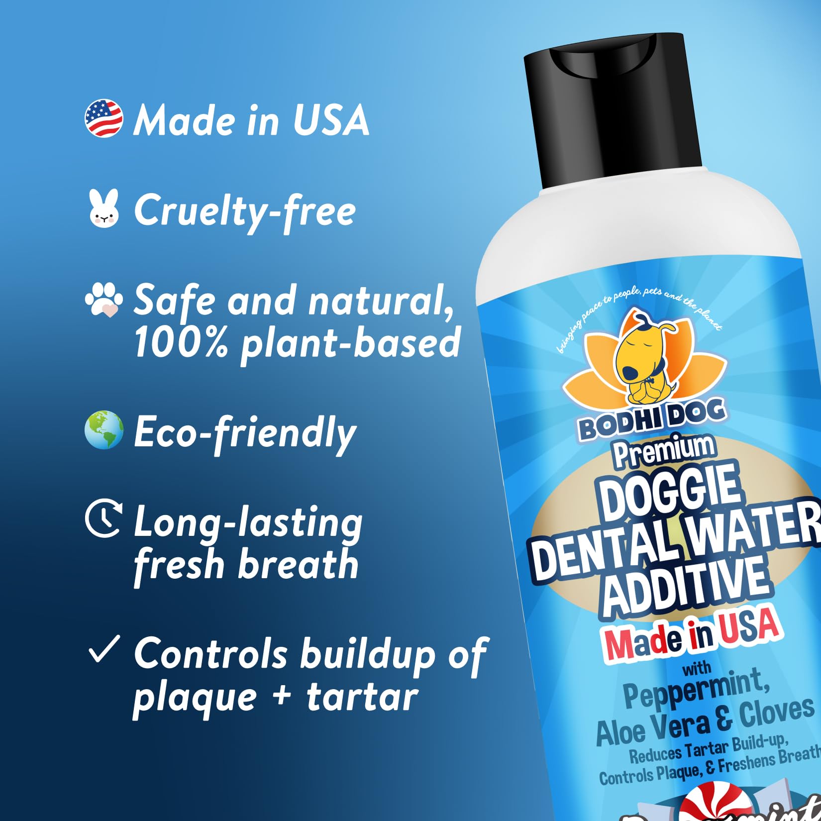 Bodhi Dog – haleine fraîche pour chien grâce à l’eau dentaire.