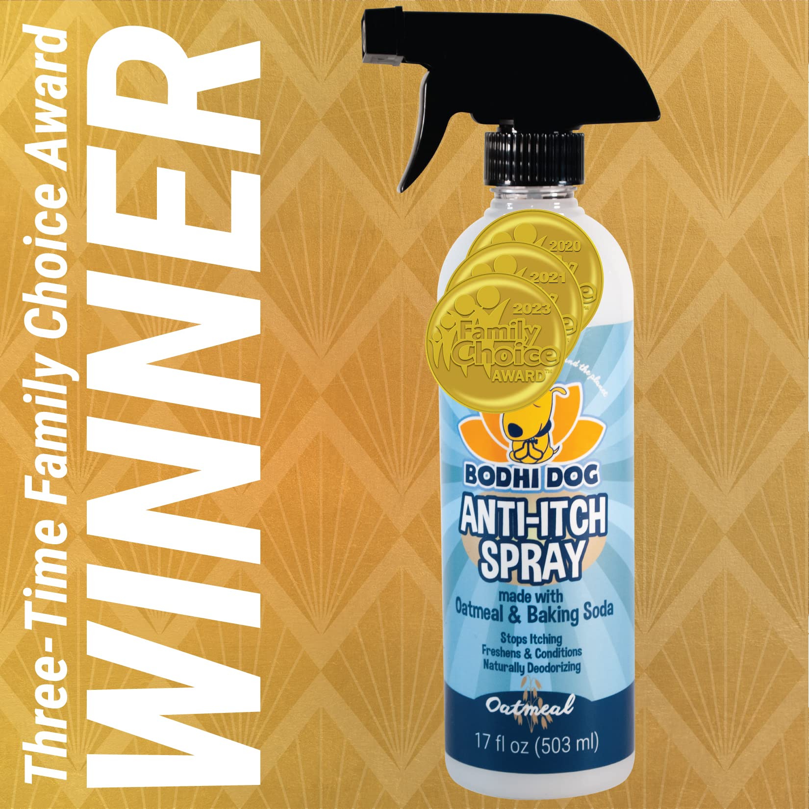 Spray Bodhi Dog anti-démangeaisons brume parfum pomme, laisse le pelage frais.