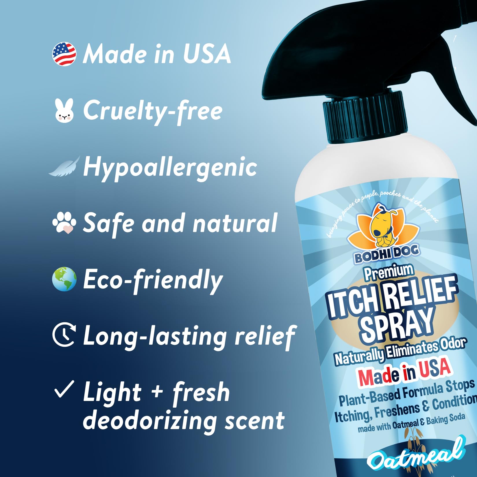 Spray Bodhi Dog avoine-extraits, apaise irritations cutanées.