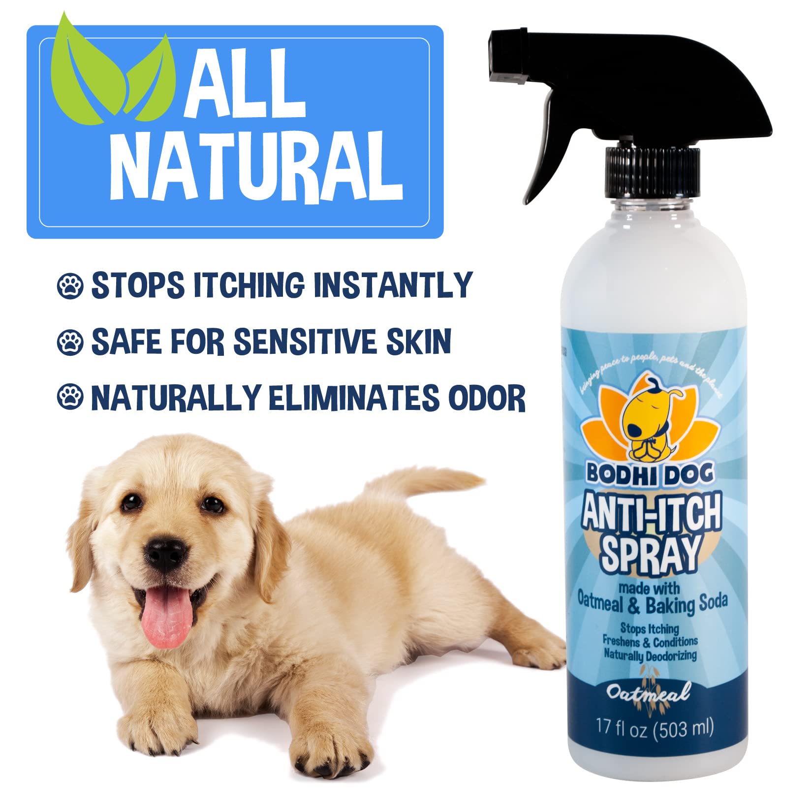 Spray Bodhi Dog lutte contre les démangeaisons, améliore le confort.