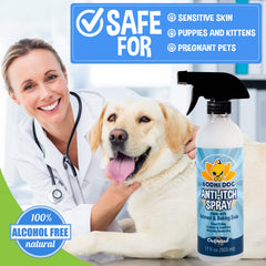 Spray Bodhi Dog peau sensible, formulation douce sans alcool.