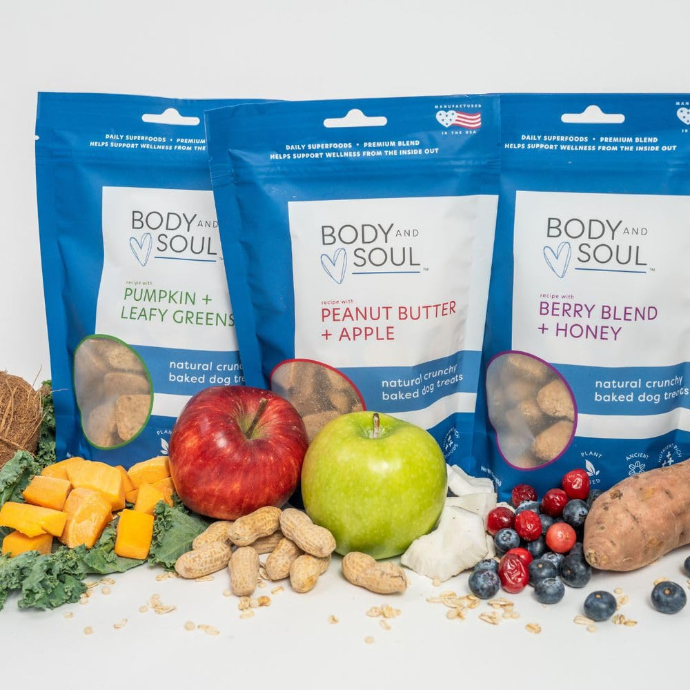 Body and Soul friandise potiron et feuilles vertes, soutien digestif et gourmandise.