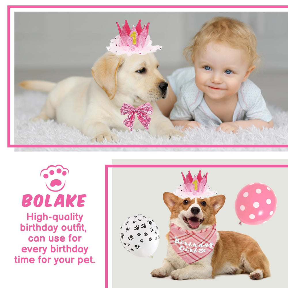 Bandana coton doux Bolake rose pour chien, réutilisable en fêtes.