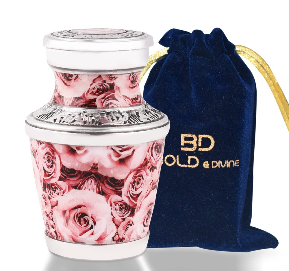 Mini urnes crémation Bold & Divine rose pâle design compact