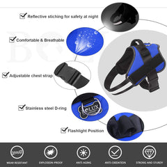 Détail poitrine ajustable Bolux avec boucle clip pour ajustement confortable.