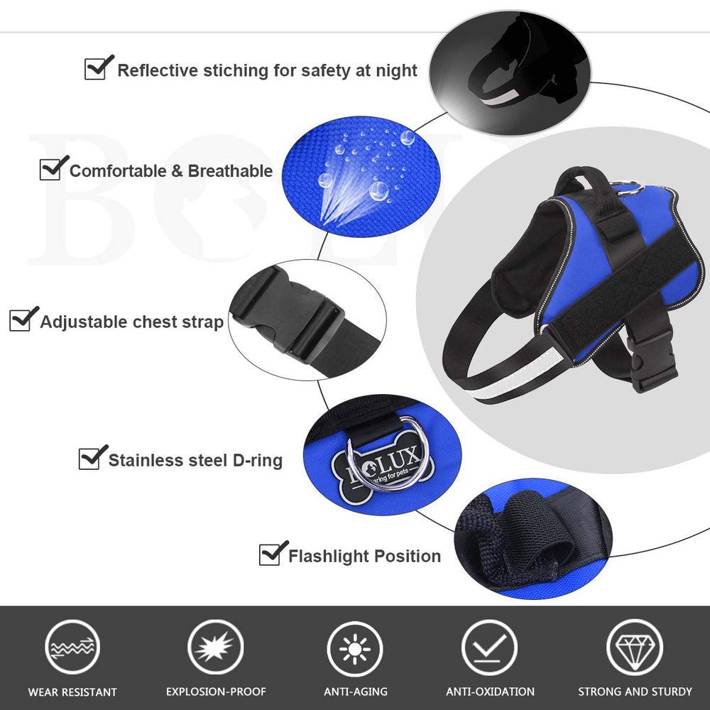 Bolux harnais chien avec poignée reglable pour un contrôle précis.