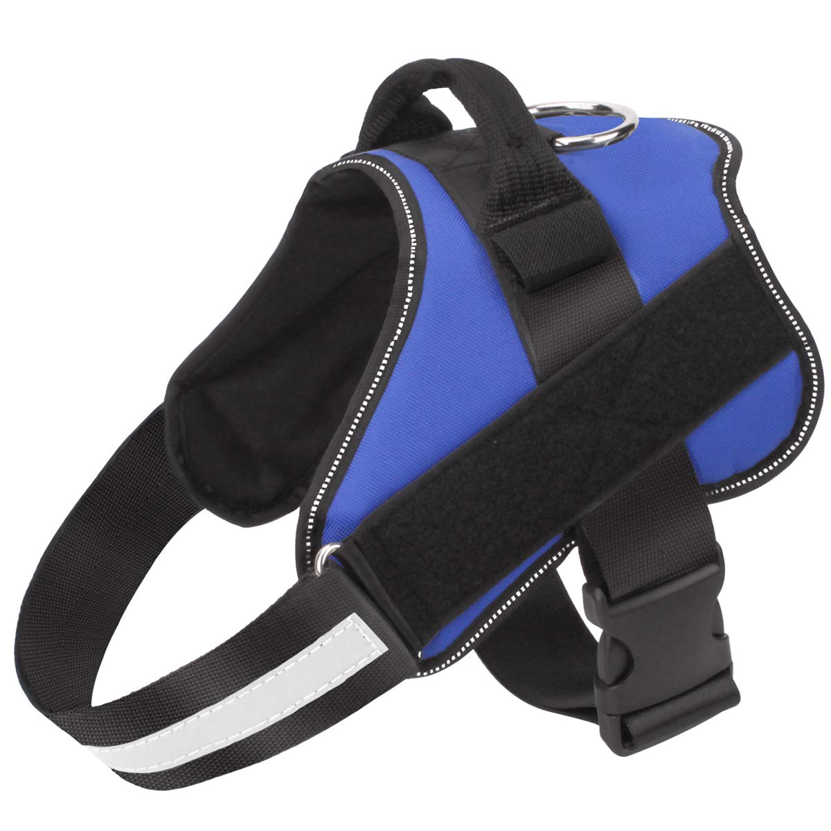 Harnais Bolux bleu pour chien – ensemble sans tirage et visibilité élevée.