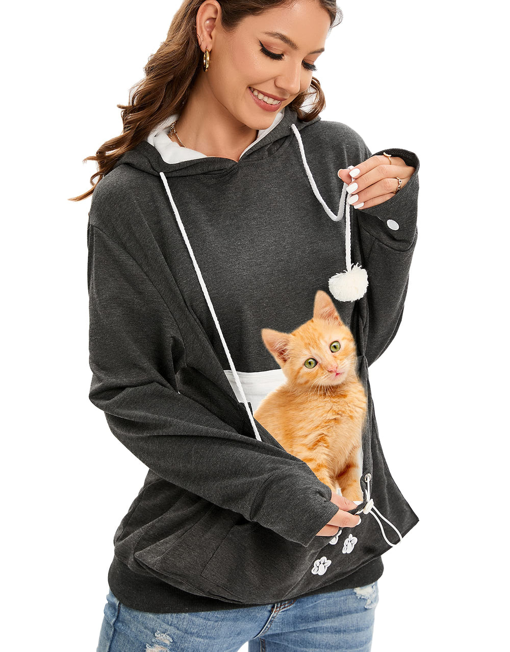 BOMBAXCEIBA capuche avec poche pour chat, vue avant, transport sûr et confortable.