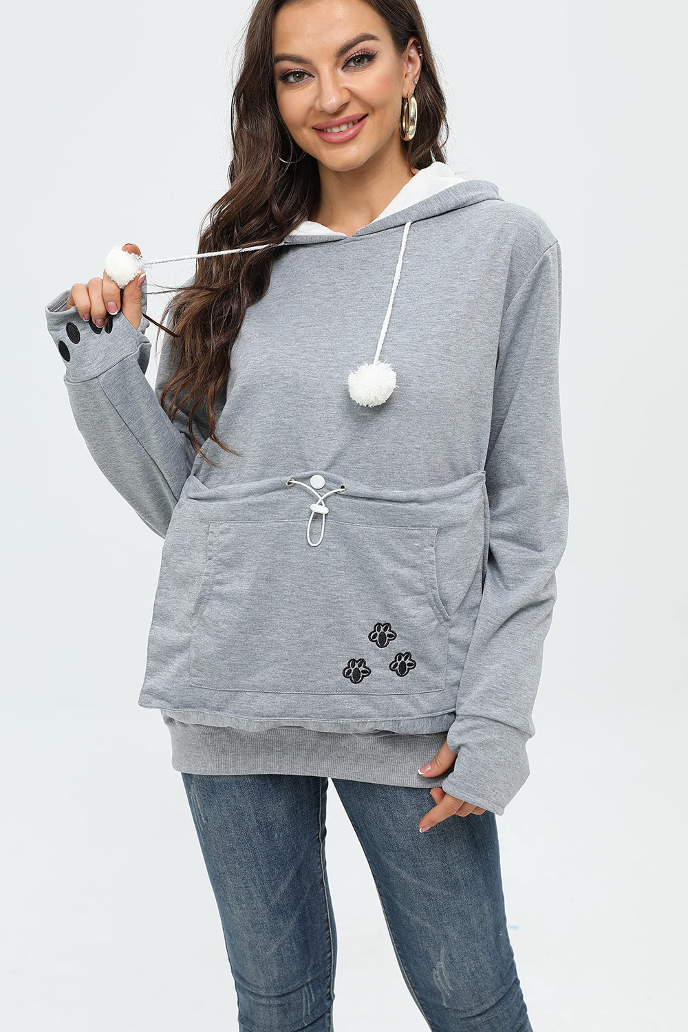 BOMBAXCEIBA sweat-shirt lavable-en-machine gris XL, entretien rapide au quotidien.