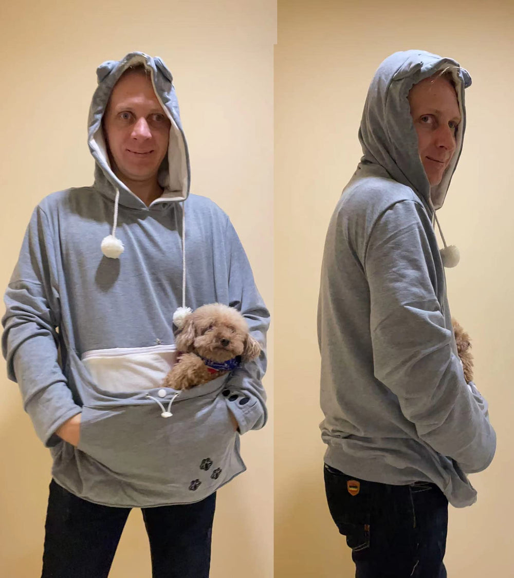 BOMBAXCEIBA sweat-shirt oreilles chat gris XL, style ludique et pratique.