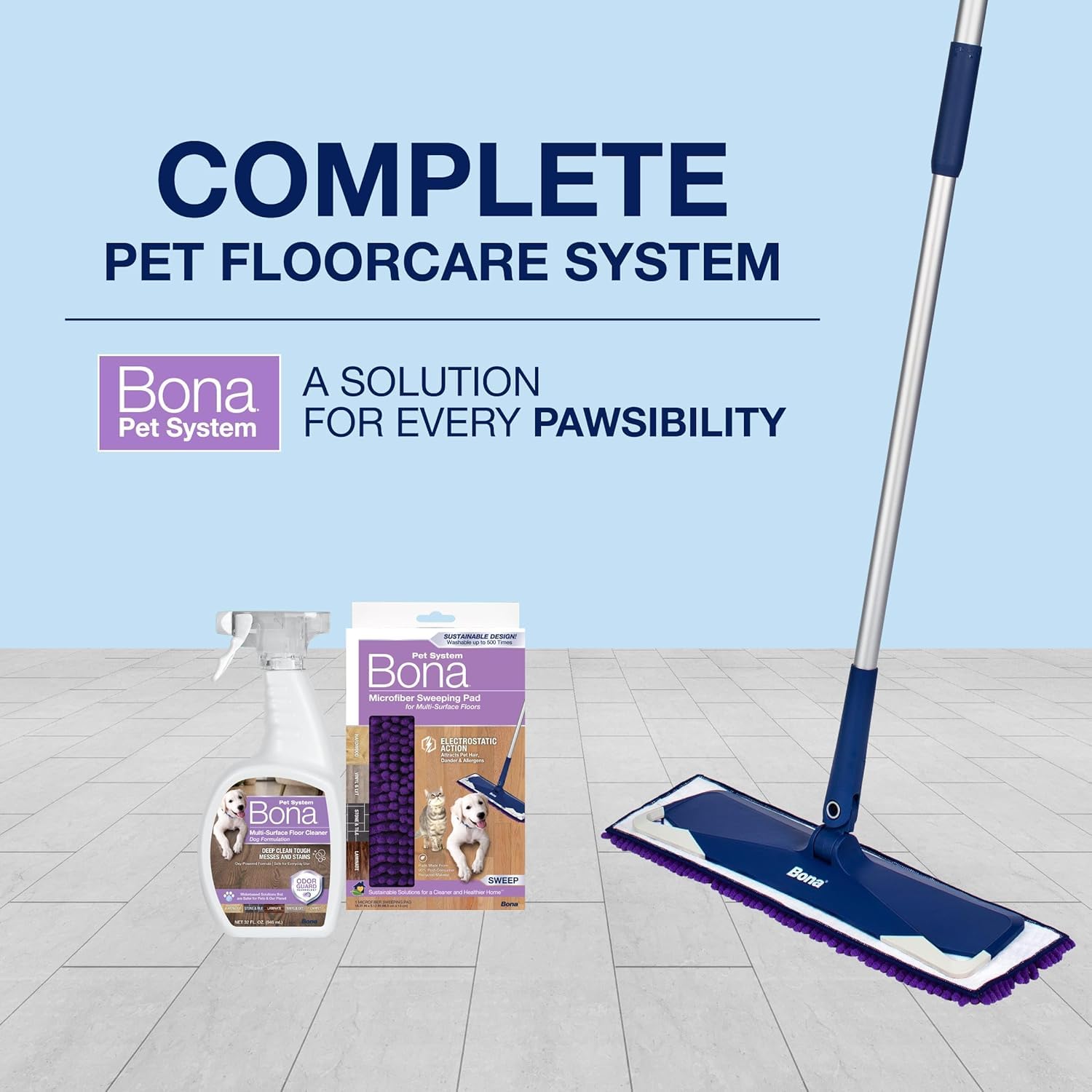Accessoires Bona compatibles système Pet Mop pour optimiser le nettoyage