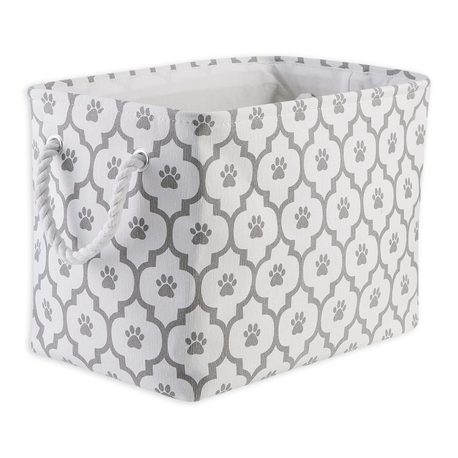 Bone Dry boite rectangulaire empreinte patte, rangement pratique pour jouets et accessoires.