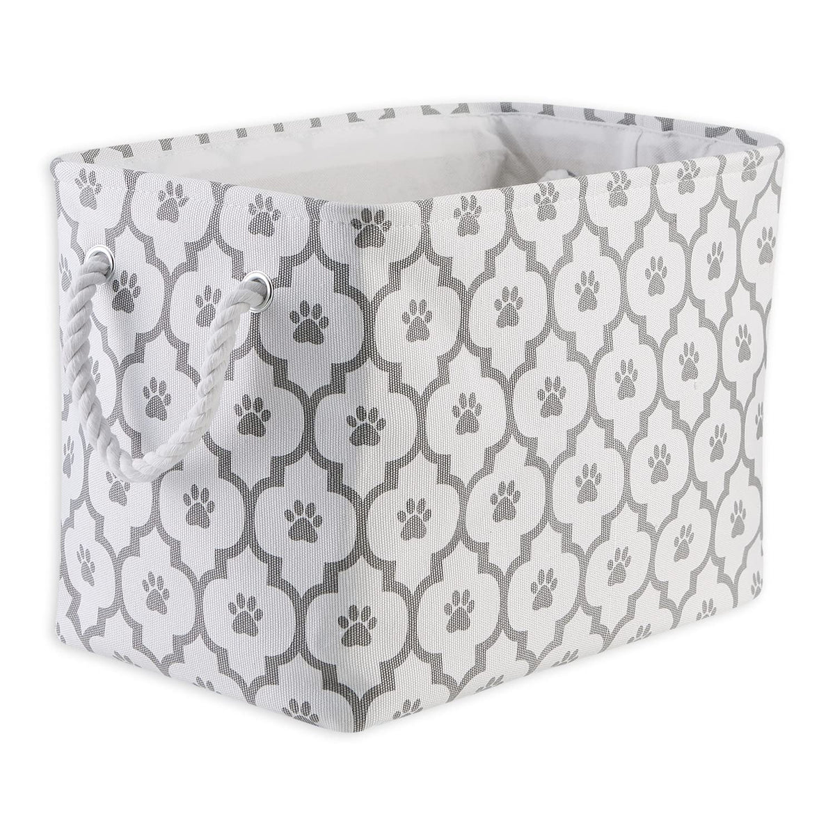 Bone Dry boite rectangulaire empreinte patte, rangement pratique pour jouets et accessoires.