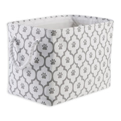 Bone Dry boite rectangulaire empreinte patte, rangement pratique pour jouets et accessoires.