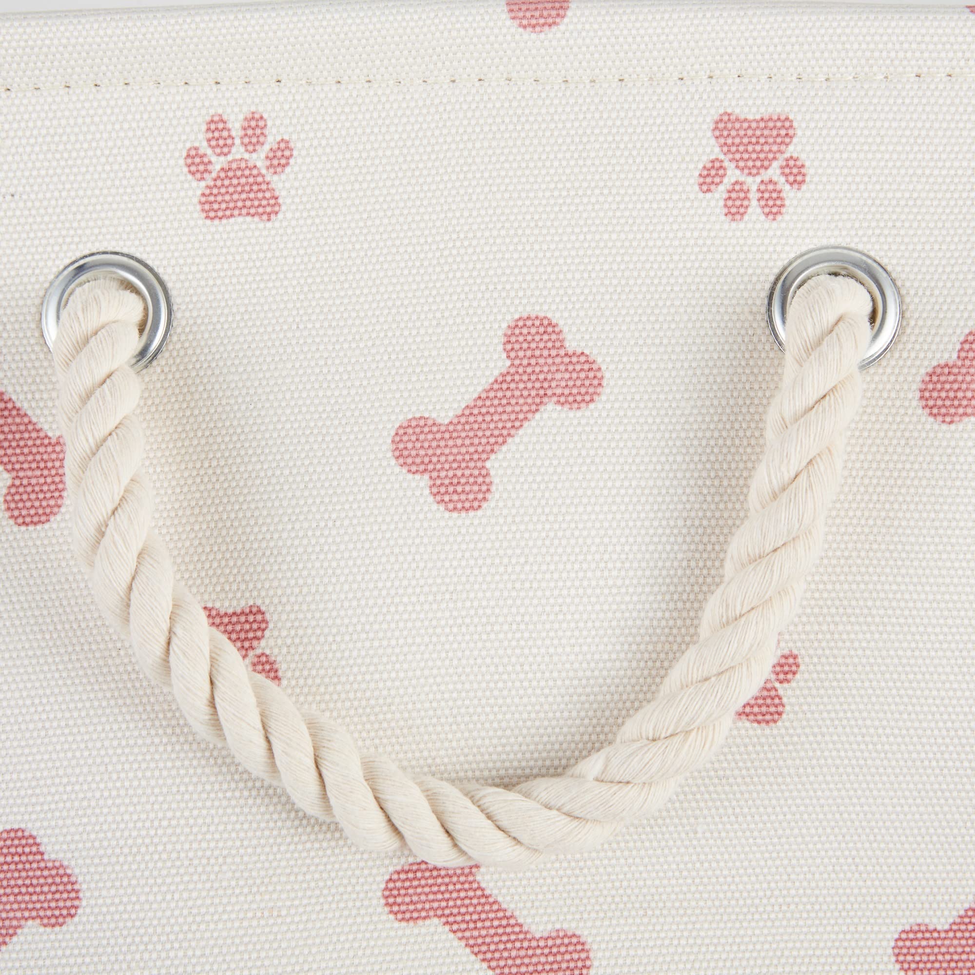 Panier Bone Dry, motif patte et os, idéal pour accessoires chiens et chats.